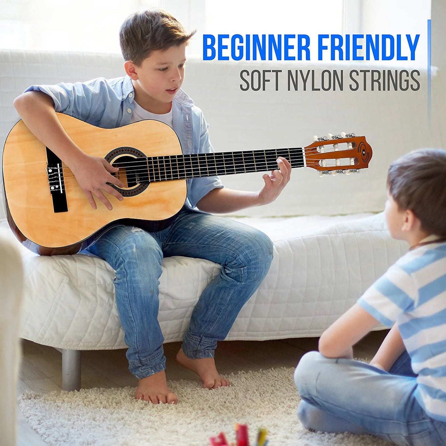 Junior Scale 6 String Beginner Classic Acoustic Guitar with Accessories