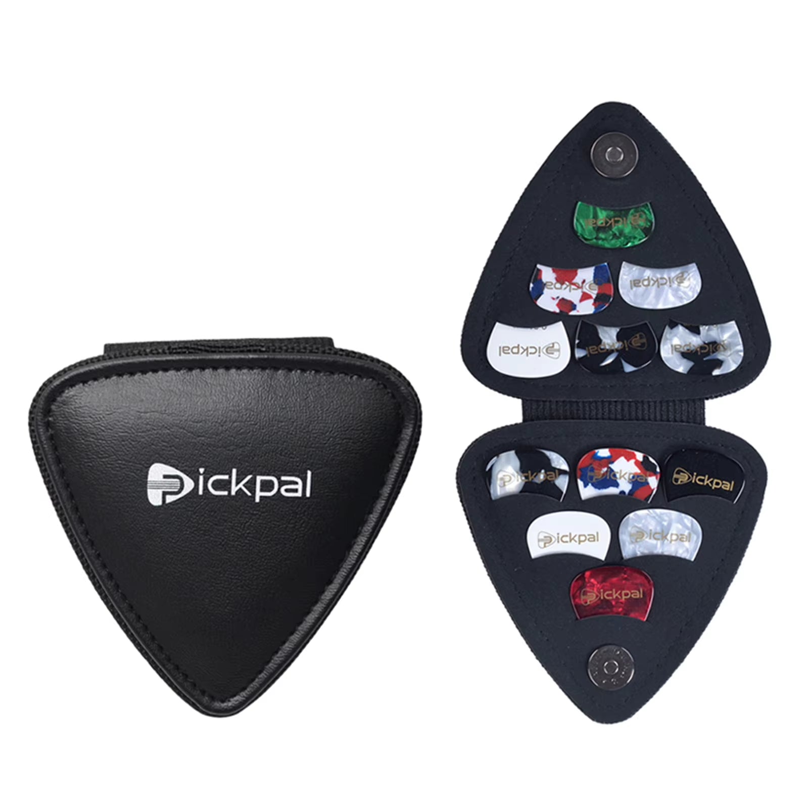 Guitar Picks Holder Case for Acoustic Electric Guitar Includes 12 PCS Guitar Picks Leather Guitar Plectrums Storage Pouch Guitar