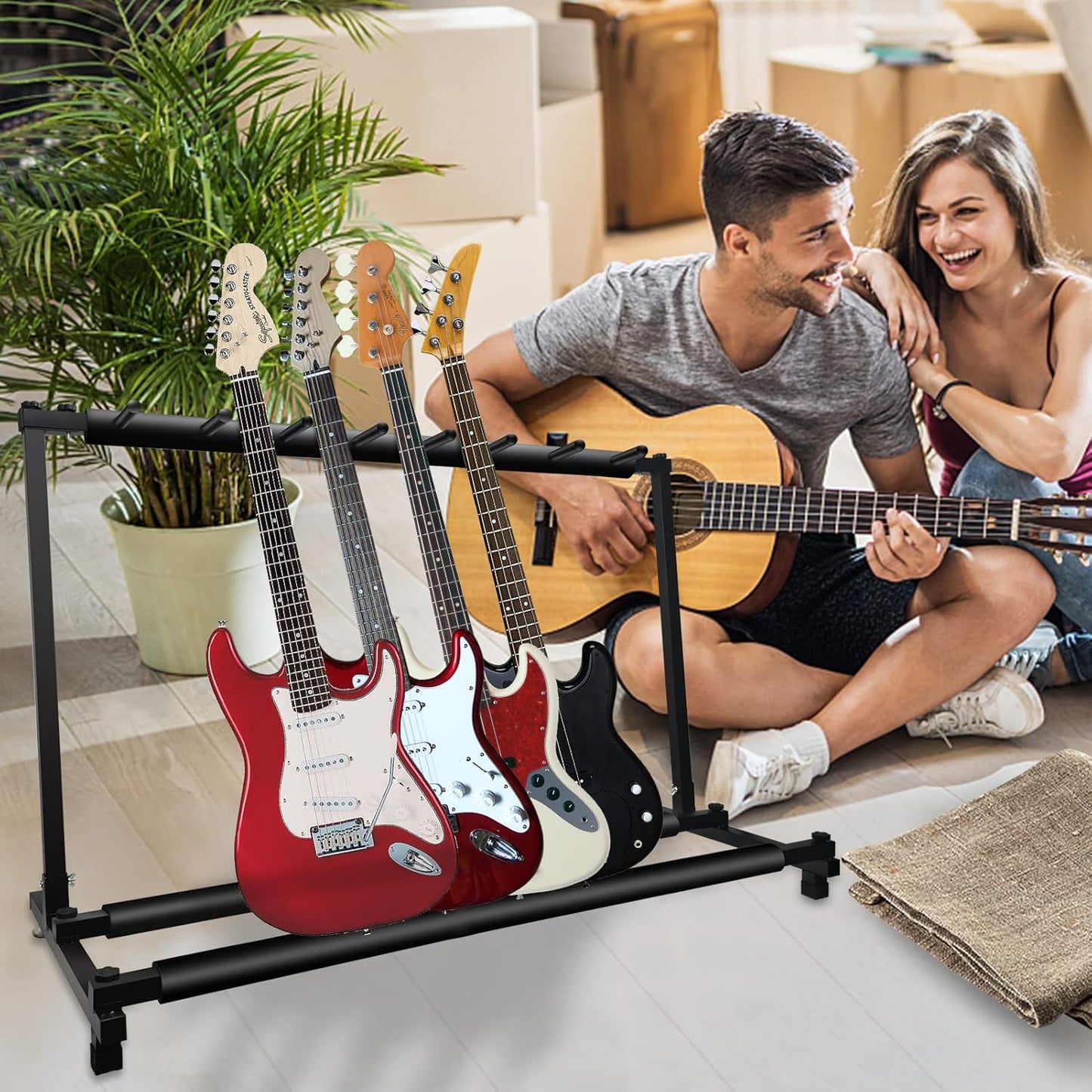 Multi Guitar Stand, 7 Guitar Stand Rack, Folding Guitar Stand, Guitar Rack for M