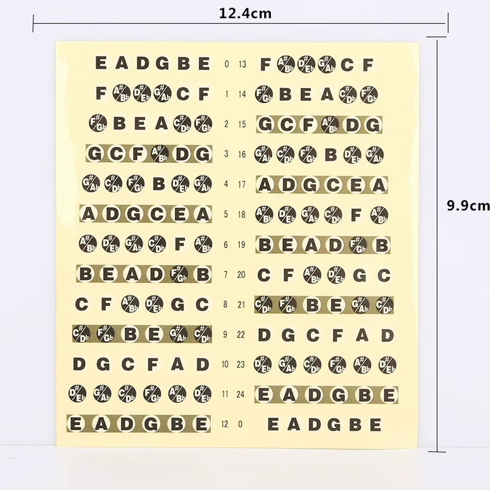 Hot Sale Portable Guitar Fretboard Note Sticker Musical Scale Fingerboard Beginner Guitar Scales Stickers Guitar Chord Stickers