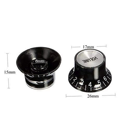 4Pcs Guitar Top Hat Speed Control Knobs 2 Volumes & 2 Tones Silver Bell for LP SG Guitar