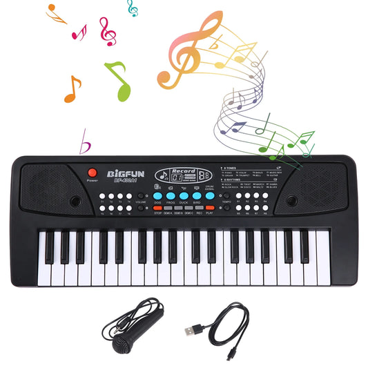 Kid Keyboard Piano, 37 Key Portable Electronic Piano Keyboard with Microphone Musical Instrument Educational Toys for Kids Boys Girls