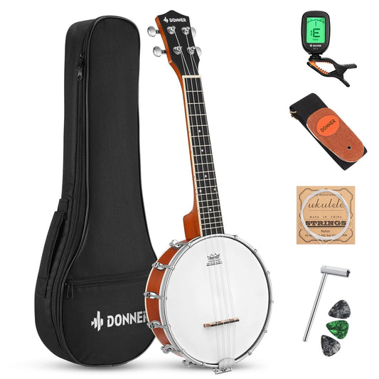 Donner Banjolele 4 String Banjo Ukulele Kit Stringed Musical Instruments for ...