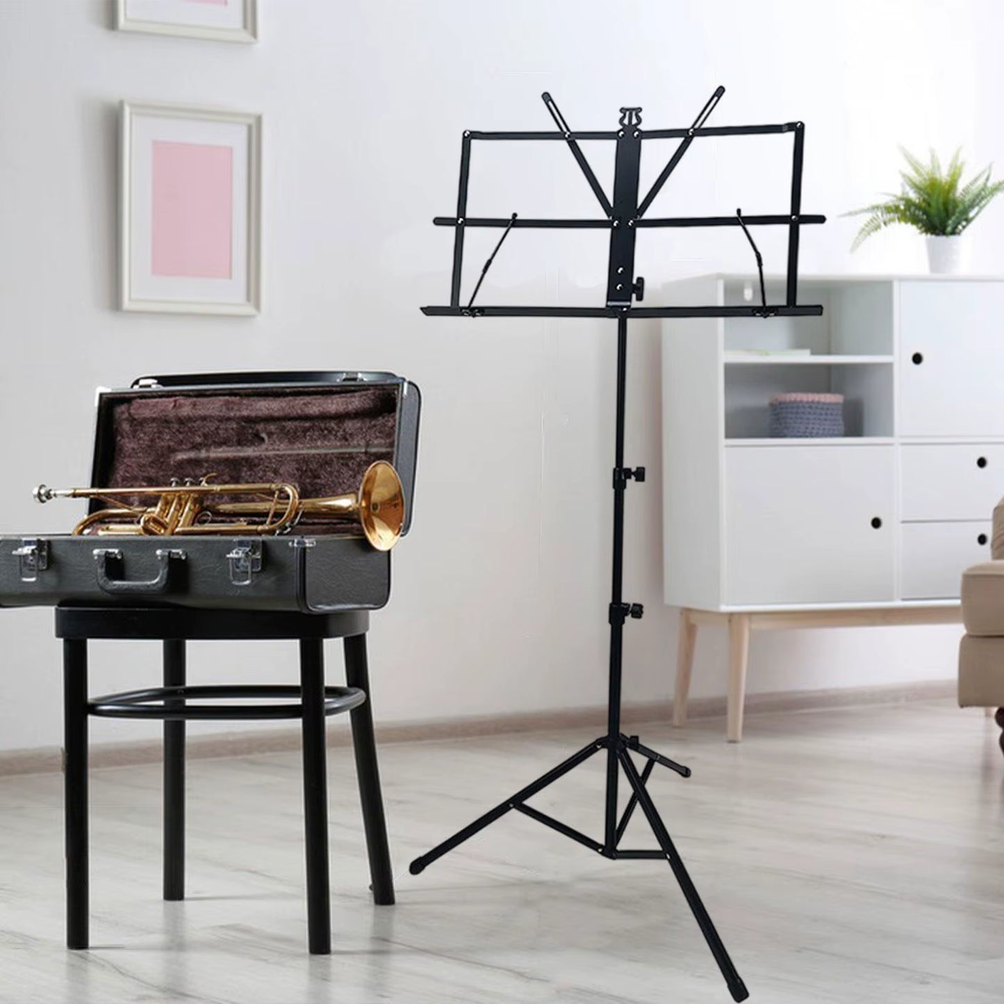 Music Stand for Sheet Music Music Book Stand,With Bag,Modern,Adjustable Height,Sheet Clip Holder,For Ukulele Player Musicians