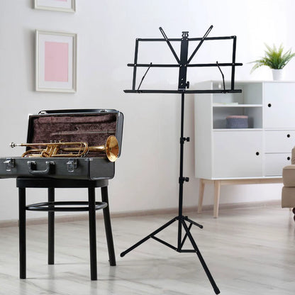 Music Stand for Sheet Music Music Book Stand,With Bag,Modern,Adjustable Height,Sheet Clip Holder,For Ukulele Player Musicians
