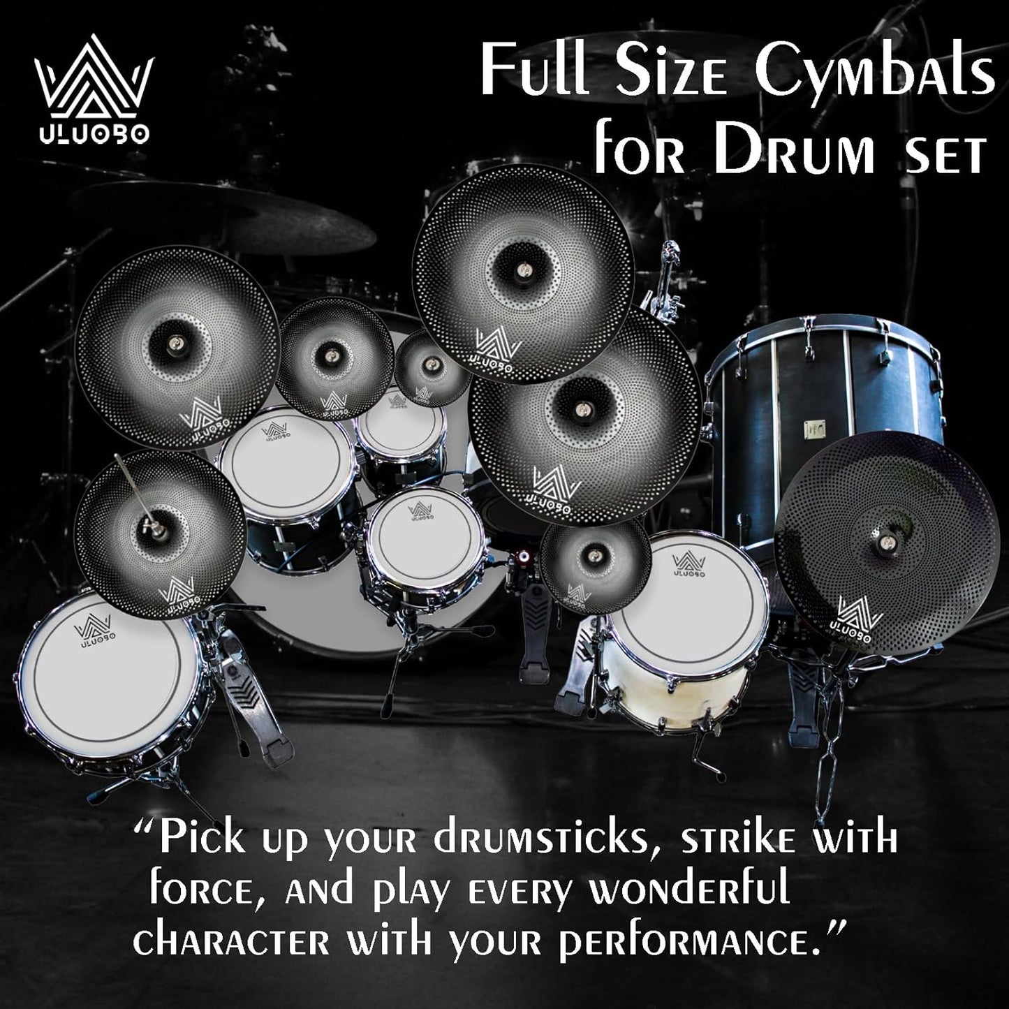 Low Volume Cymbal Pack, Silent Cymbals, Quiet Cymbals Set for Drummer Practice,