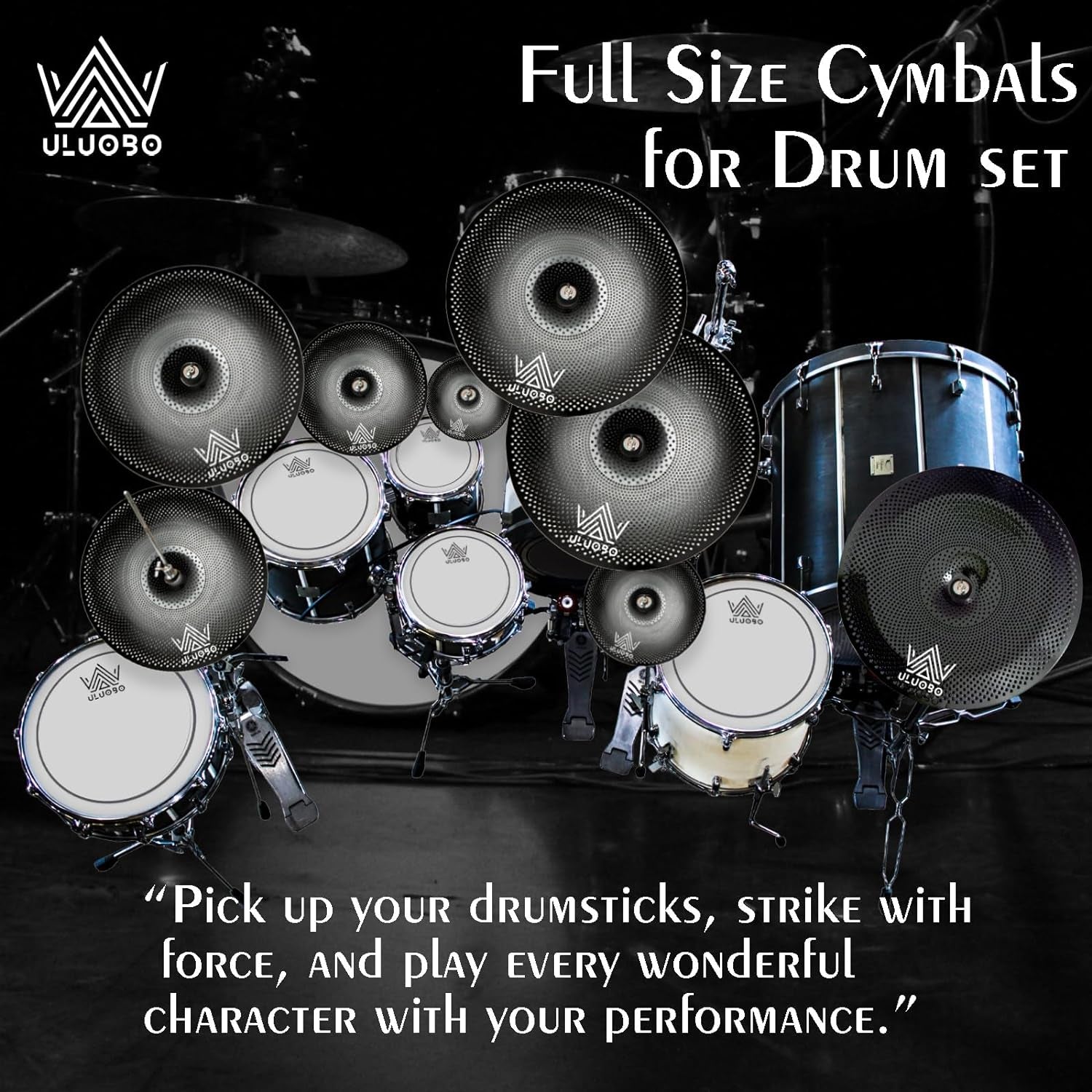 Low Volume Cymbal Pack, Silent Cymbals, Quiet Cymbals Set for Drummer Practice,