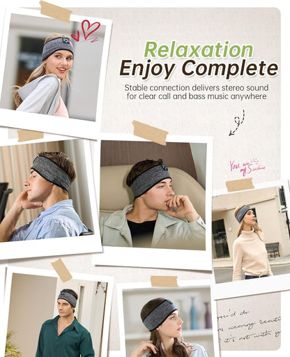 Sleep Headphones Bluetooth Headband Sleeping Headphones Wireless Sleep Headband with Comfortable Earbuds for Side Sleepers, Sleeping Eye Mask for Women Men Workout Running