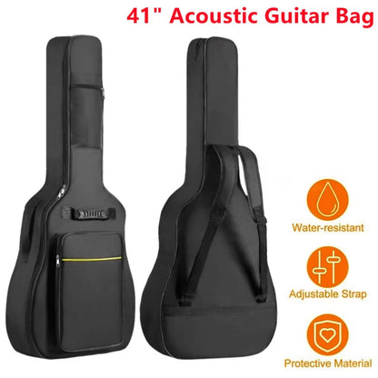 41Inch Guitar Bag Backpack Waterproof Bags Rip-Stop Oxford Nylon Double Strap Padded Black Guitar Case Gig Bas Guitars Backpacks