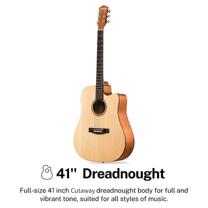 Donner Acoustic Guitar Kit for Beginners Adult Teen - Starter Kit, Full Size ...