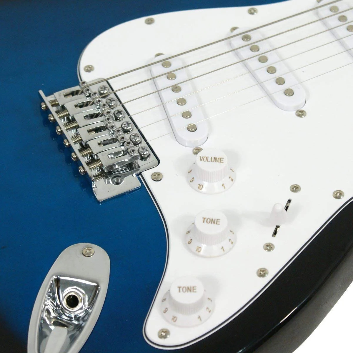 39" Full Size Electric Guitar with Amp, Case and Accessories Pack Beginner Starter Blue