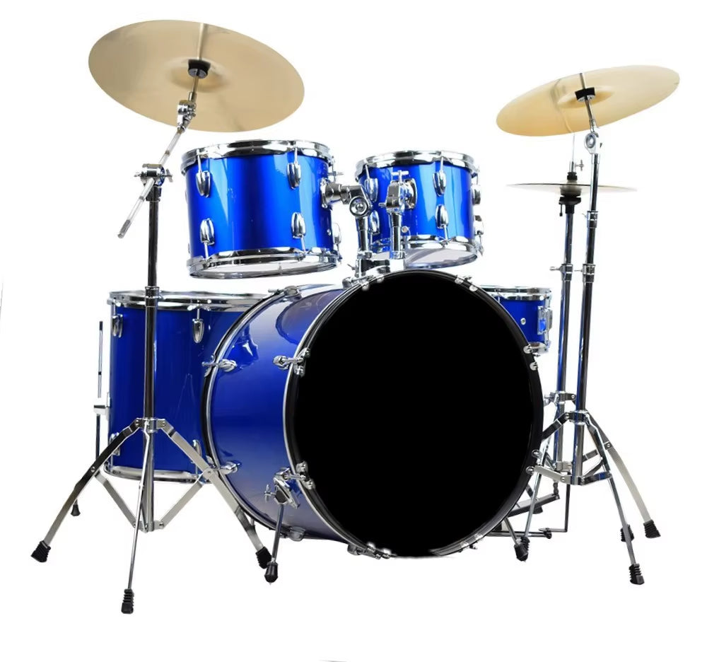 Adult Drum Set Jazz Drum Kit 5 Drums 3 Cymbals Beginner Children Entry-Level Practice Performance Drums Percussion Instrument