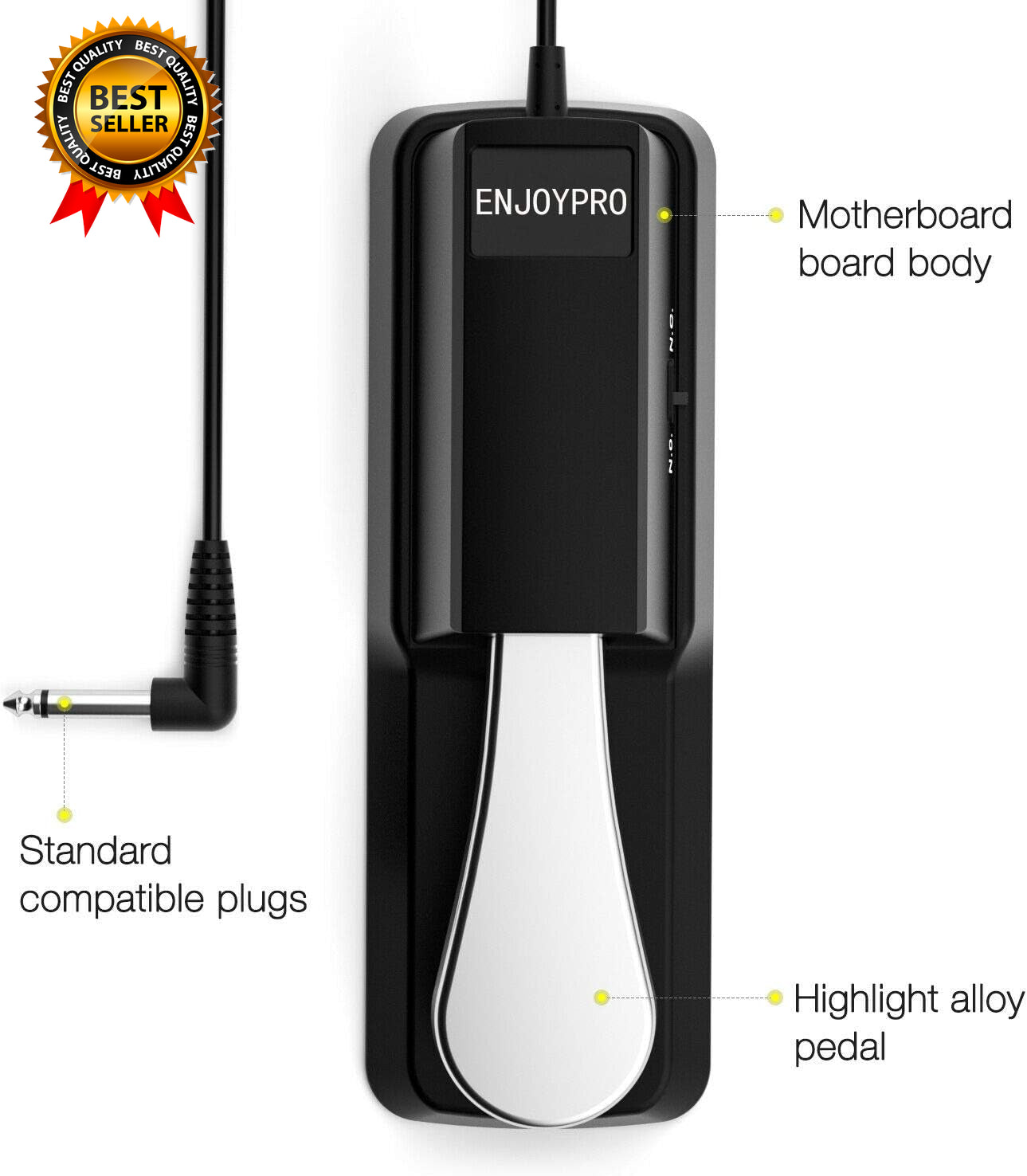 Sustain Pedal for Yamaha Keyboard, Piano Keyboard Pedal with Polarity