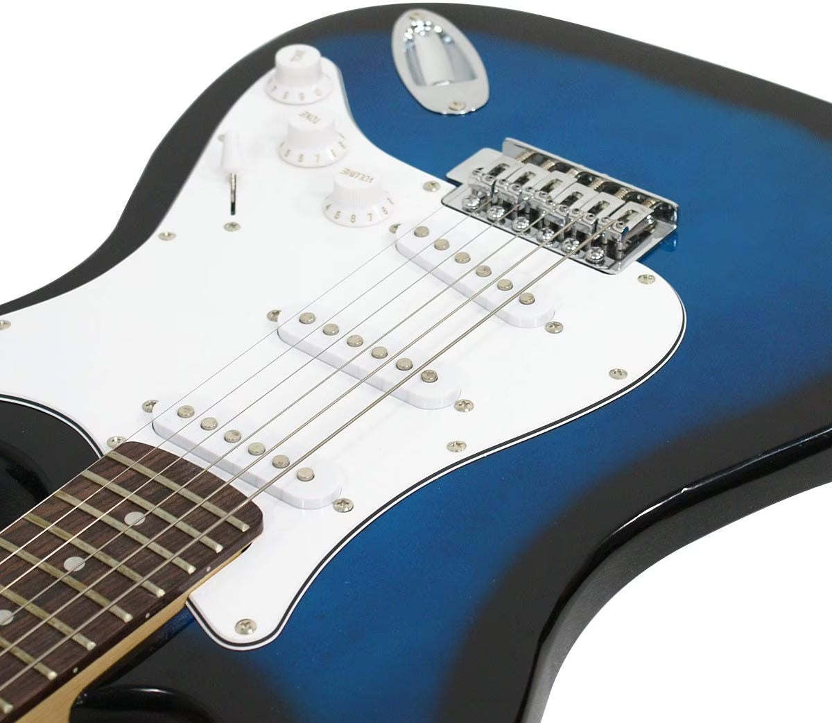 39" Full Size Electric Guitar with Amp, Case and Accessories Pack Beginner Starter Blue
