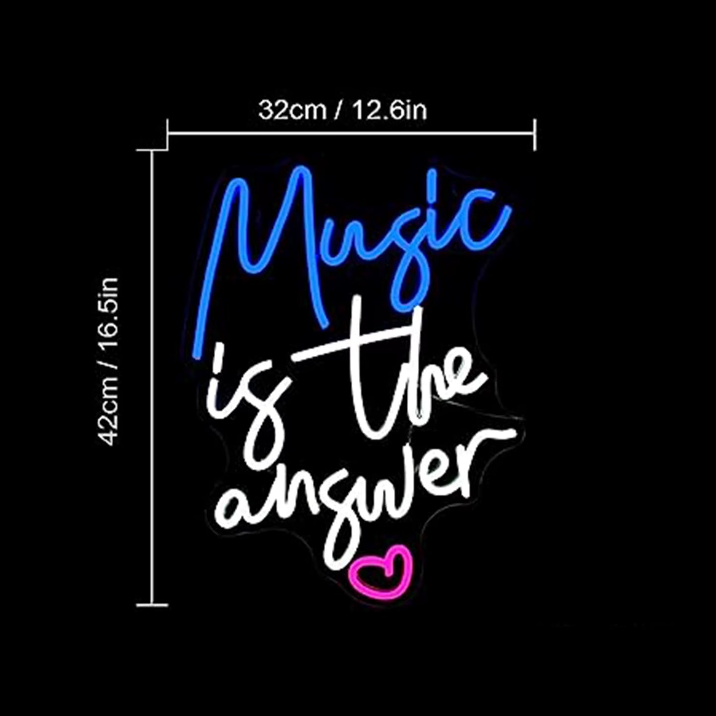 Music Neon Sign Music Is the Answer Neon Light Led Signs Live Music Bedroom Home Disco Bar Studio Music Party Wall Decor Gift