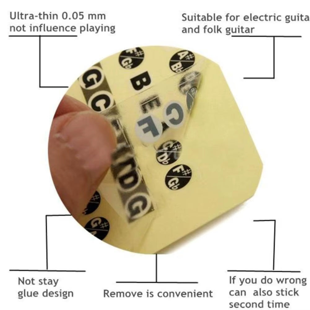 Hot Sale Portable Guitar Fretboard Note Sticker Musical Scale Fingerboard Beginner Guitar Scales Stickers Guitar Chord Stickers