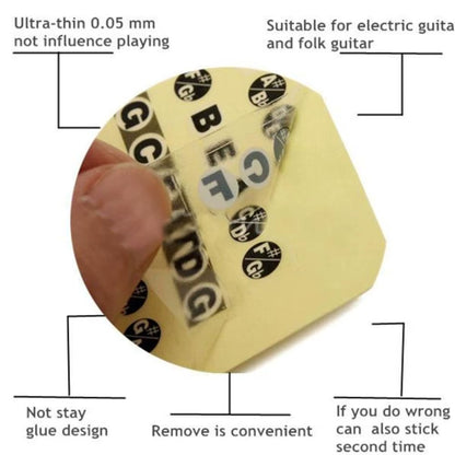 Hot Sale Portable Guitar Fretboard Note Sticker Musical Scale Fingerboard Beginner Guitar Scales Stickers Guitar Chord Stickers