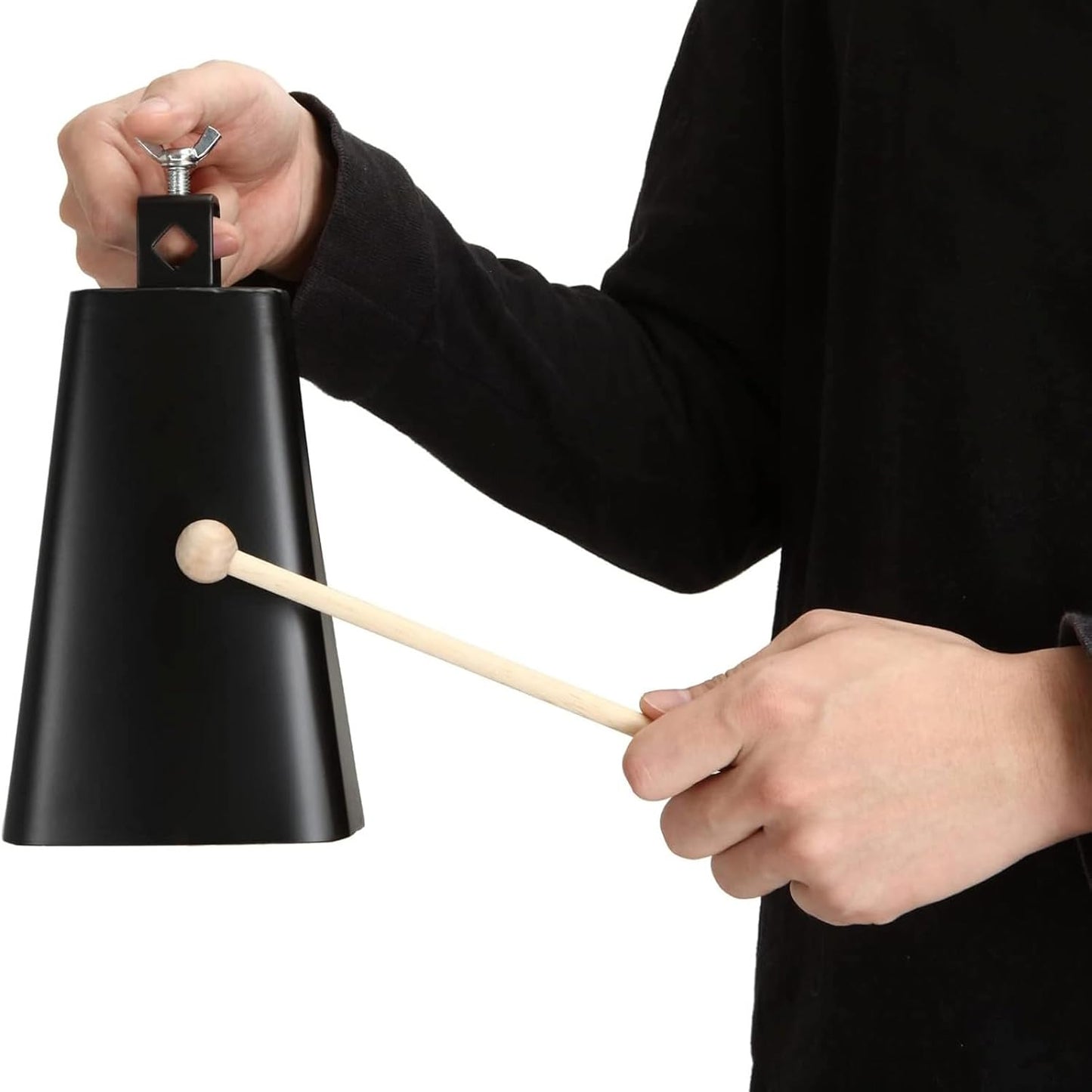 Metal Iron Cowbell 7 Inch, Metal Steel Cow Bells Large Noise Makers Hand Percuss