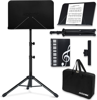 Sheet Music Stand,5 in 1 Dual-Use Folding Sheet Music Stand & Desktop Book Stand