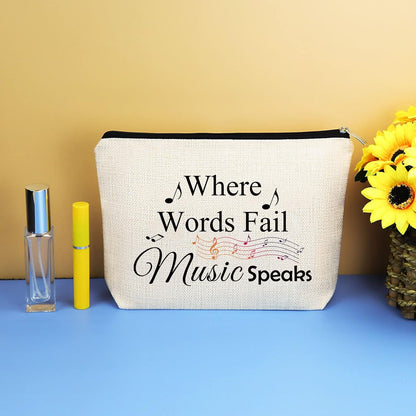 Music Gift for Women Makeup Bag Musical Lover Gifts Cosmetic Bag Music Teacher Appreciation Thank You Gift Christmas Birthday Gifts for Musical Teacher Student Musicians Travel Toiletry Bags