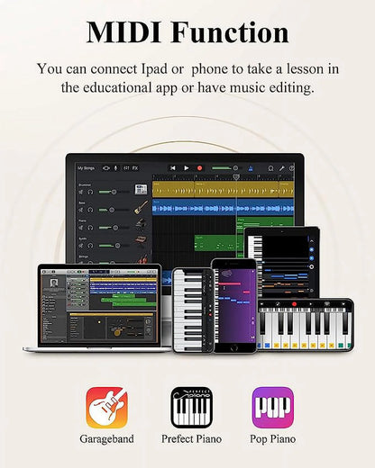 Extra save 30  EP-10 Beginner Foldable Digital Piano 88 Key Full Size Semi Weighted Keyboard, Bluetooth Portable Electric Piano with Piano Bag