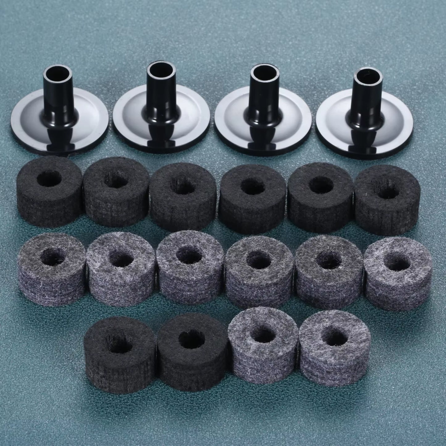 10 Pcs/Set Cymbal Stand 25Mm Felt Washer with Cymbal Sleeves for Drum Stand Practical Percussion Instruments Musical Accessories