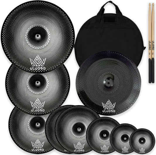 Low Volume Cymbal Pack, Silent Cymbals, Quiet Cymbals Set for Drummer Practice,