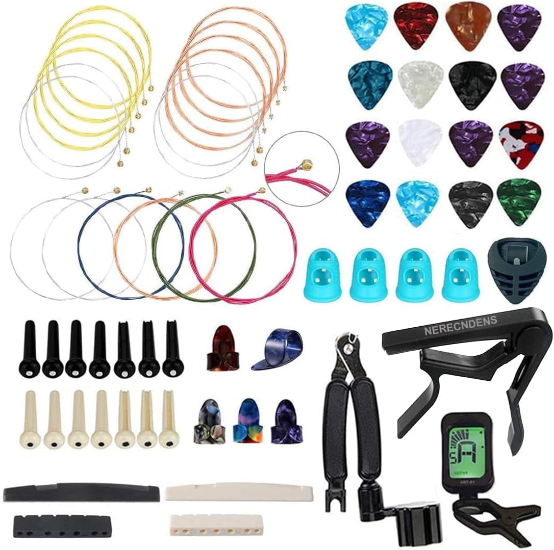 66PCS Guitar Accessories Kit, Acoustic Guitar Changing Tool, Including Acoustic
