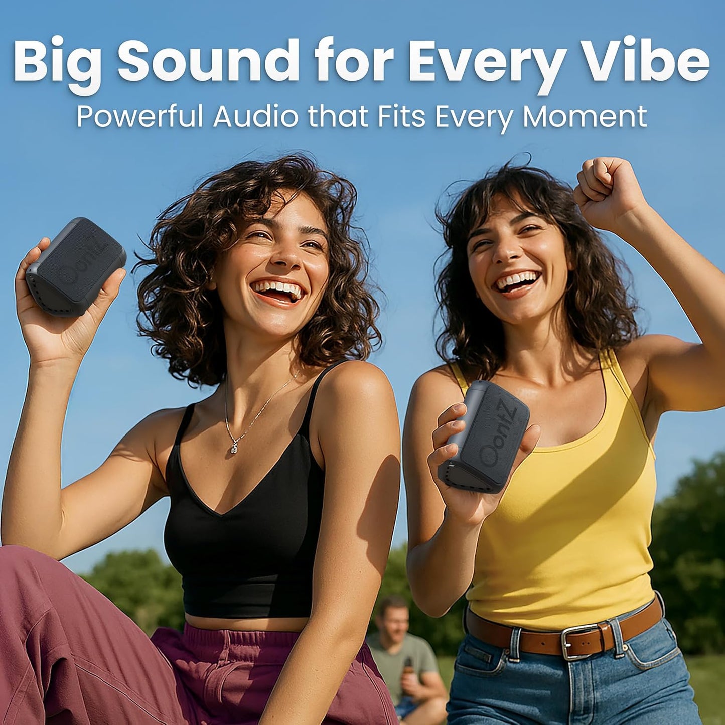 Oontz Solo Portable Bluetooth Speaker - Ultra Portable, 14 Hours of Playtime, 100Ft Wireless Range, Waterproof, Budget-Friendly Speaker for Travel, Outdoor or Home, Great Gift (Black)