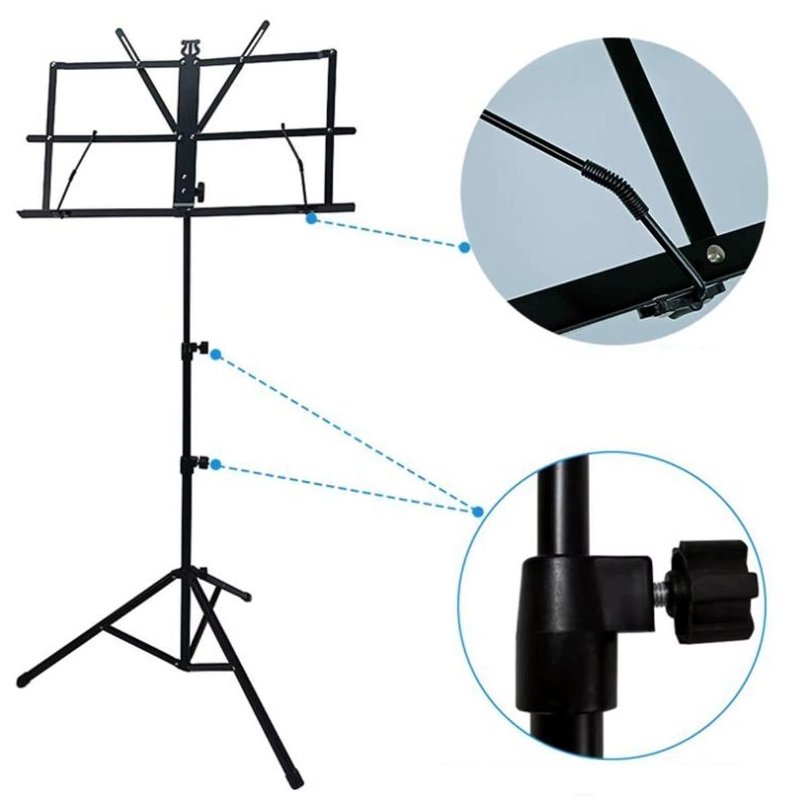Music Stand for Sheet Music Music Book Stand,With Bag,Modern,Adjustable Height,Sheet Clip Holder,For Ukulele Player Musicians