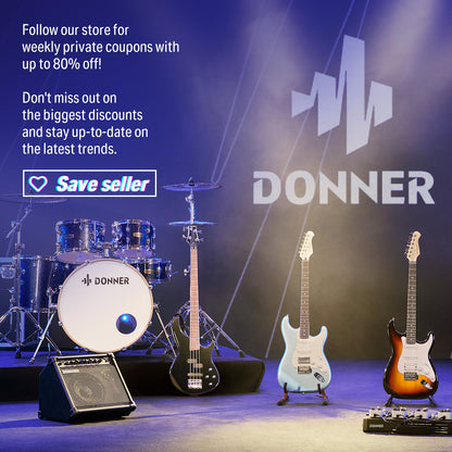 🎸 Donner DTL-100 Electric Guitar with Gig Bag Solid Body SS Pickup Glossy White