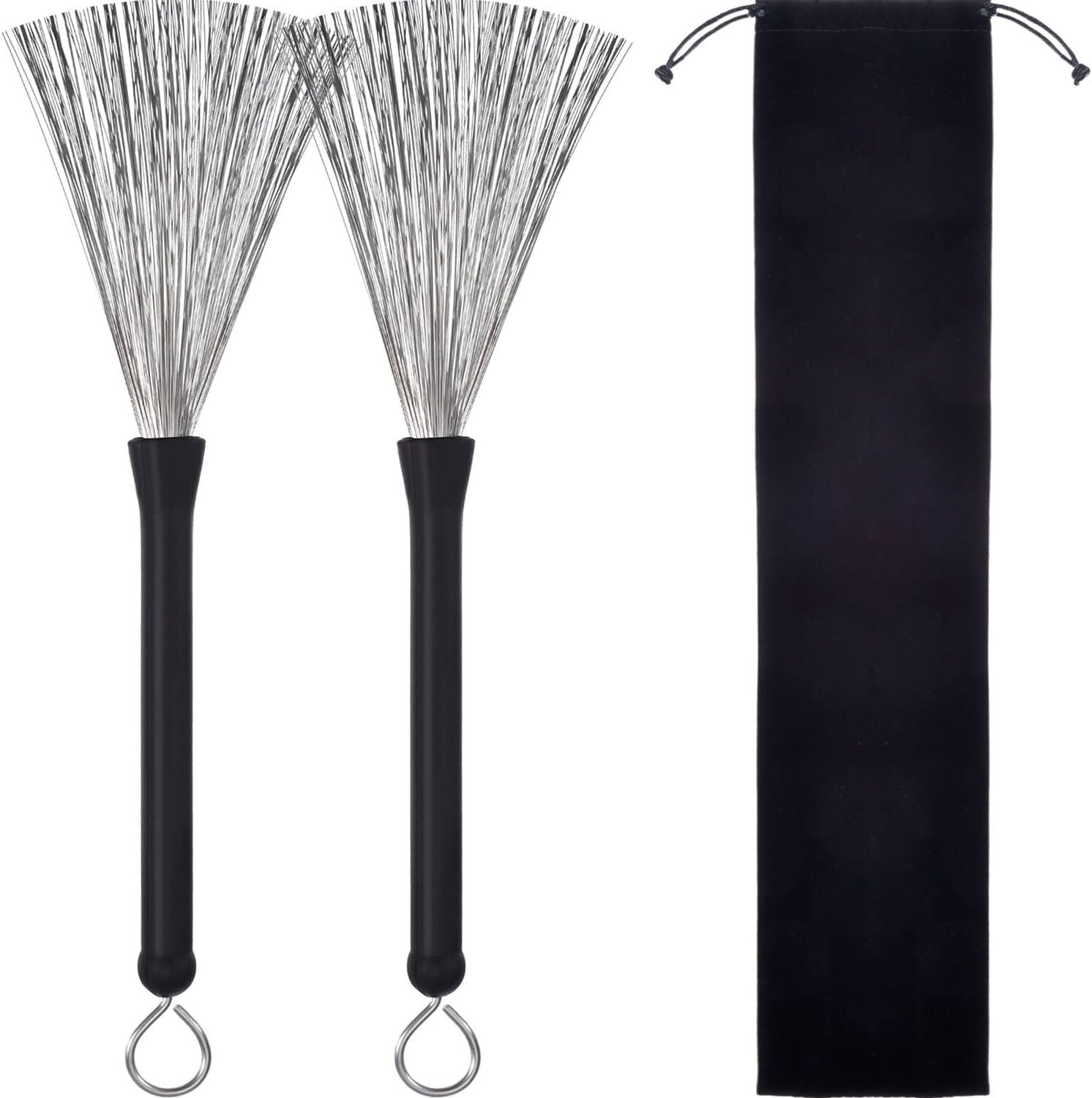 Comfortable Retractable Drum Brushes with Velvet Bag - Perfect for Drummers