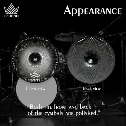 Low Volume Cymbal Pack, Silent Cymbals, Quiet Cymbals Set for Drummer Practice,