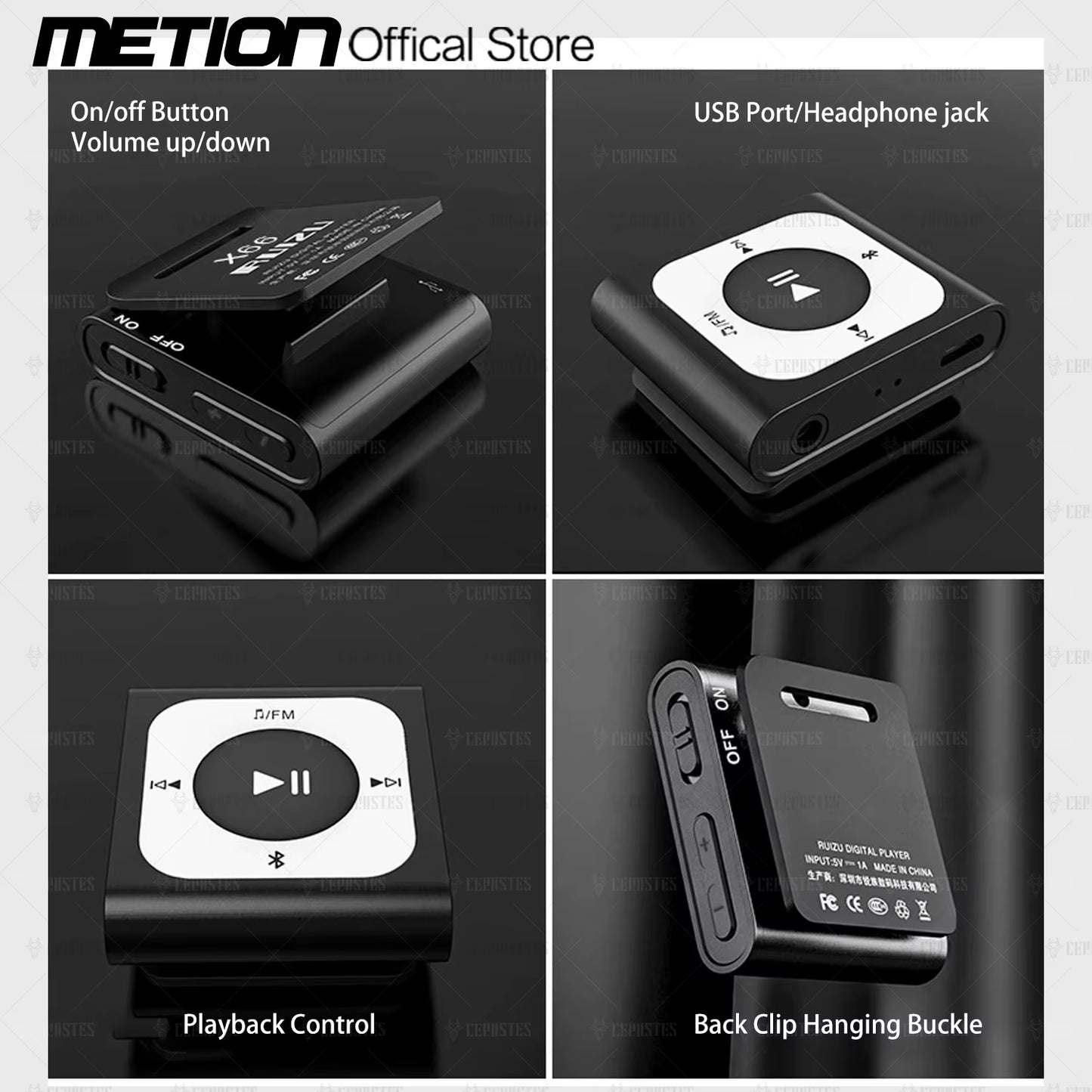 2025 NEW Sport MP3 Music Player Bluetooth Portable Clip Mini Walkman Student Music Player Fashion Music Player with FM Radio