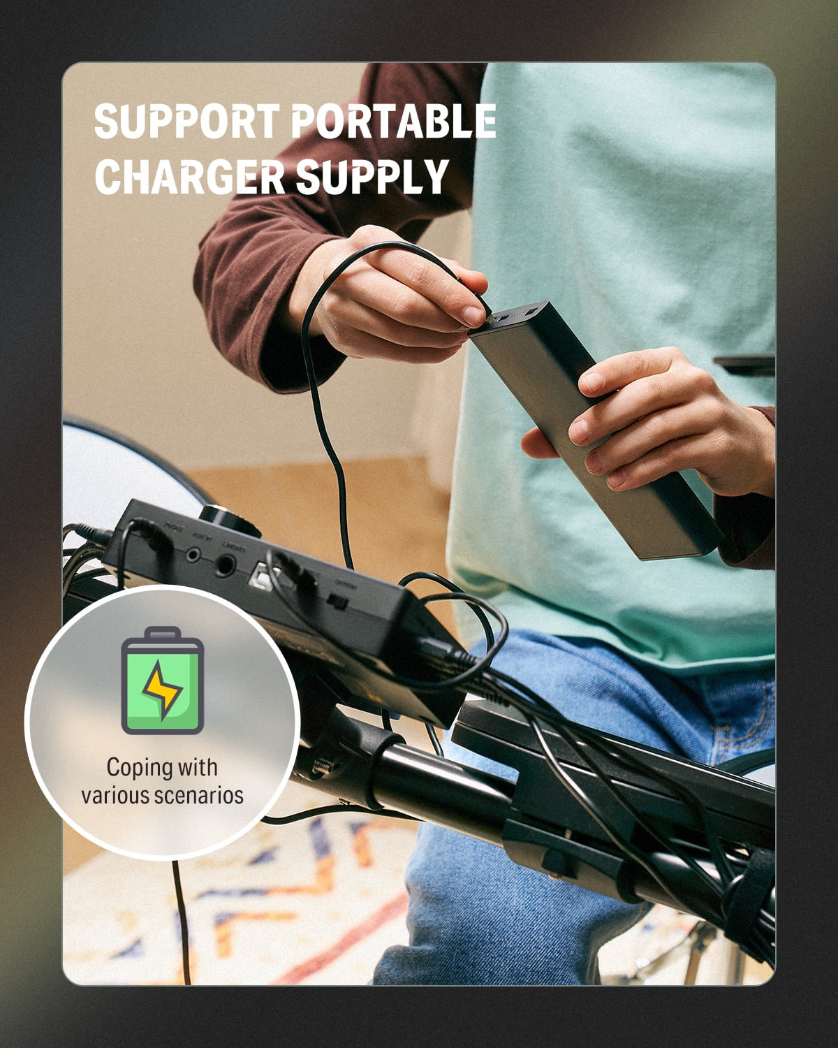 Electric Drum Set for Kids, 150+ Sounds, 15 Drums Kit, 10 Demo Songs, 4 Quiet Mesh Pad Kits for Beginner, Ded-70