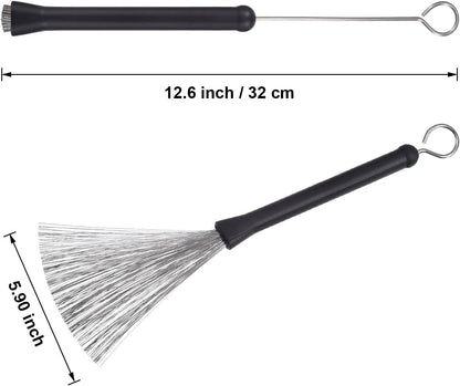 Comfortable Retractable Drum Brushes with Velvet Bag - Perfect for Drummers