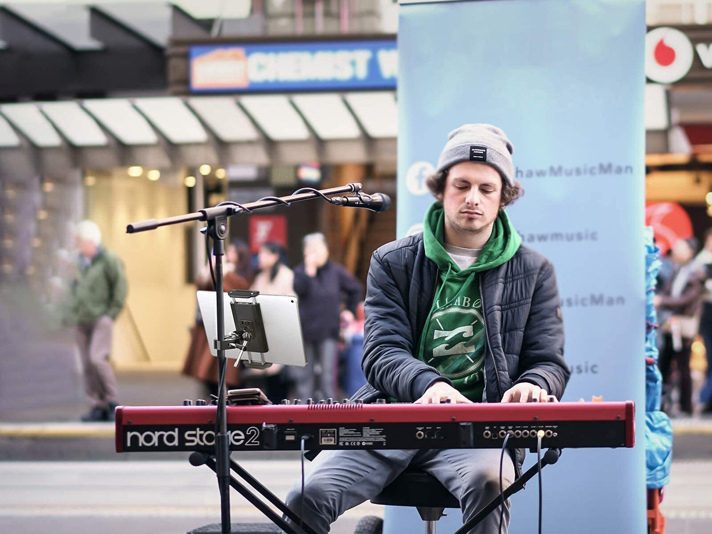 Metal Ipad Mic Stand Holder, 360° Swivel Tilt Microphone Stand Phone Holder M...