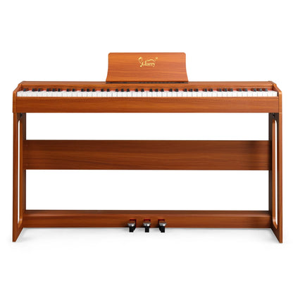 88 Keys Full Weighted Keyboards Digital Piano with Furniture Stand, Brown