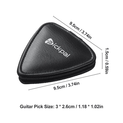 Guitar Picks Holder Case for Acoustic Electric Guitar Includes 12 PCS Guitar Picks Leather Guitar Plectrums Storage Pouch Guitar