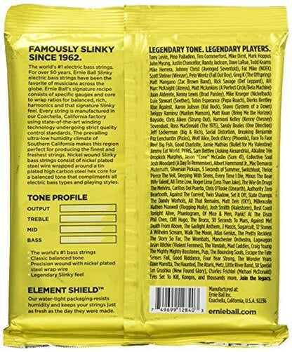 Ernie Ball Beefy Slinky 4 String Bass Guitar Strings 65-130 Heavy Gauge Set