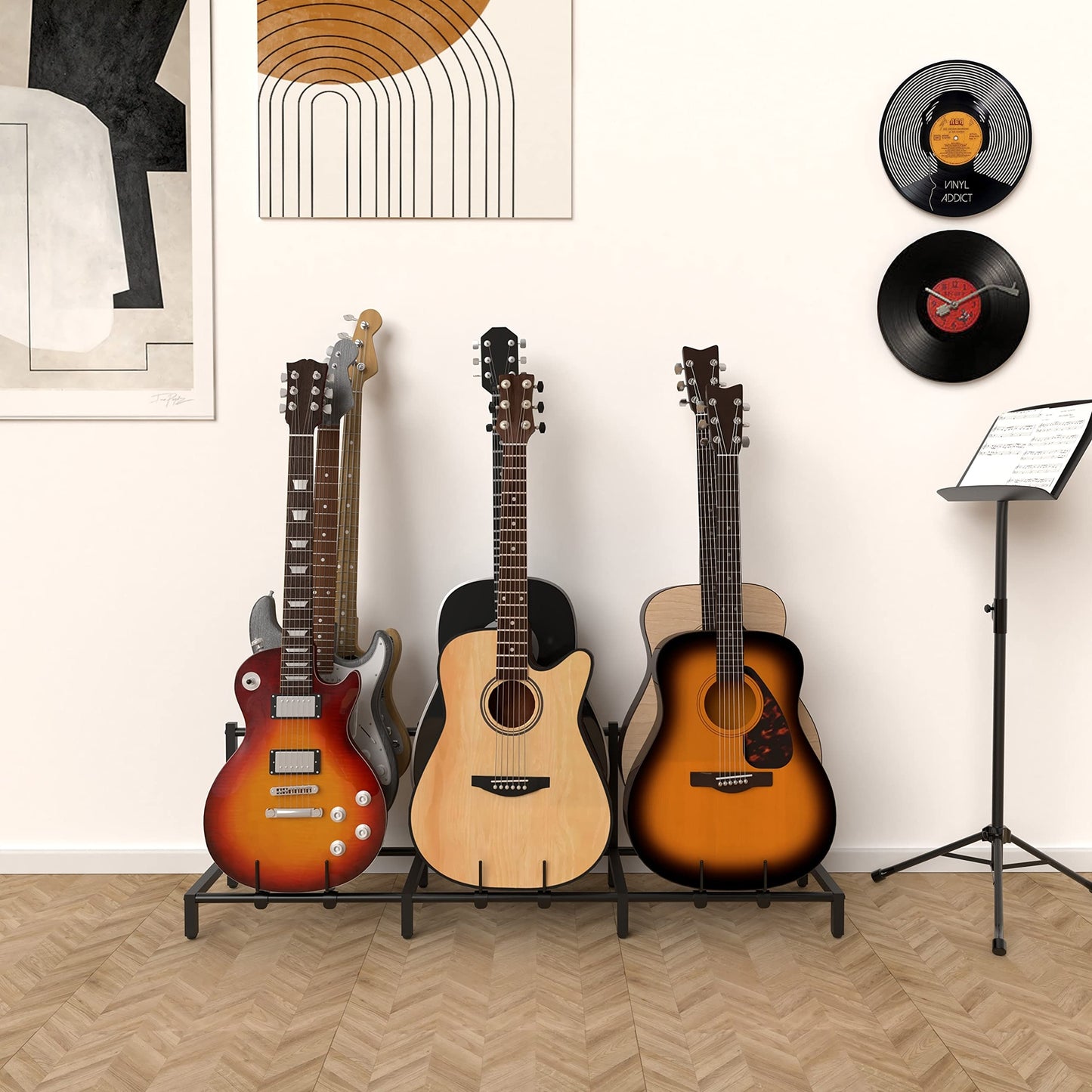 Guitar Stand 7-Holder for Acoustic Electric Bass Rack Adjustable for Multiple
