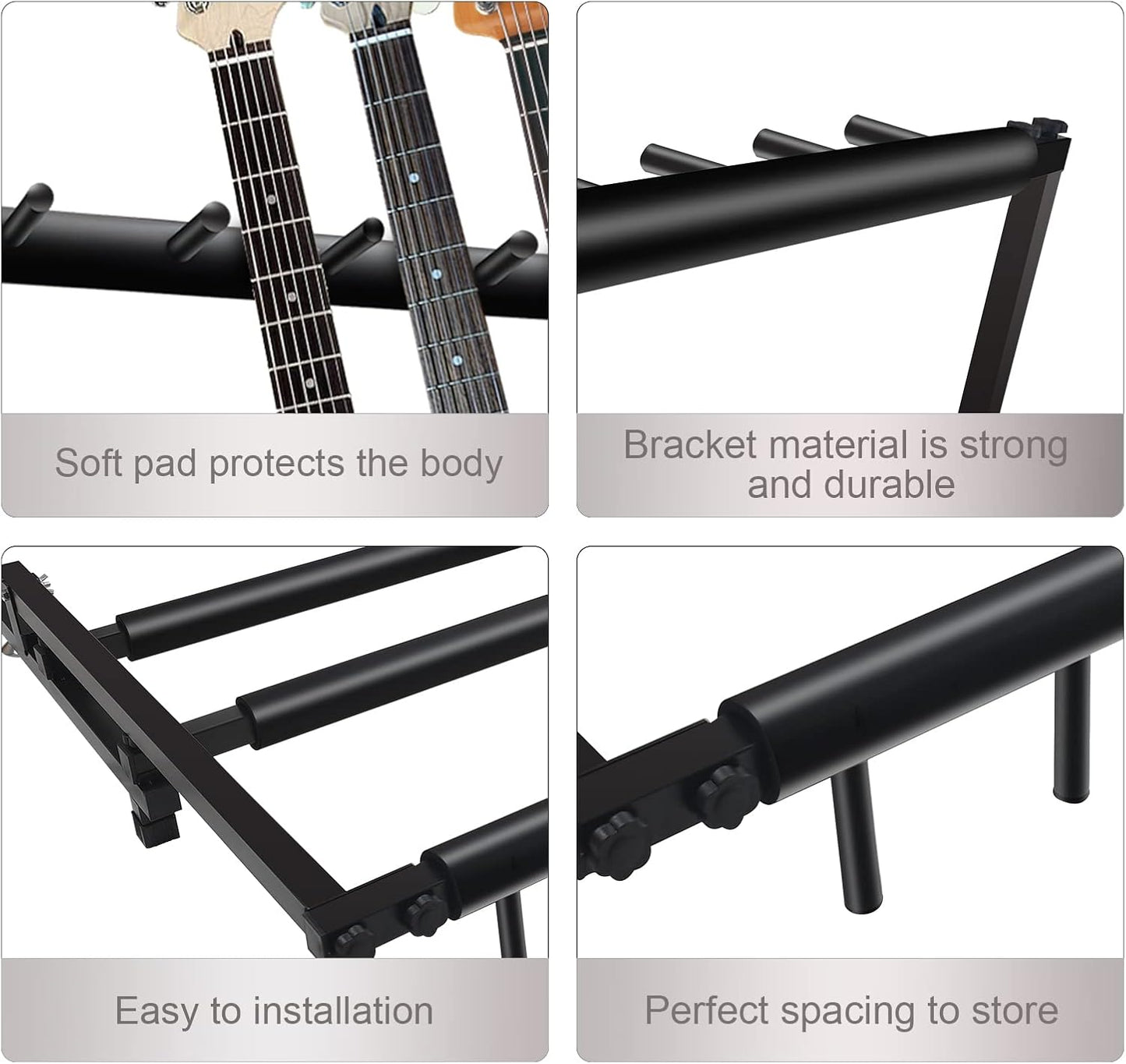 Multi Guitar Stand, 7 Guitar Stand Rack, Folding Guitar Stand, Guitar Rack for M