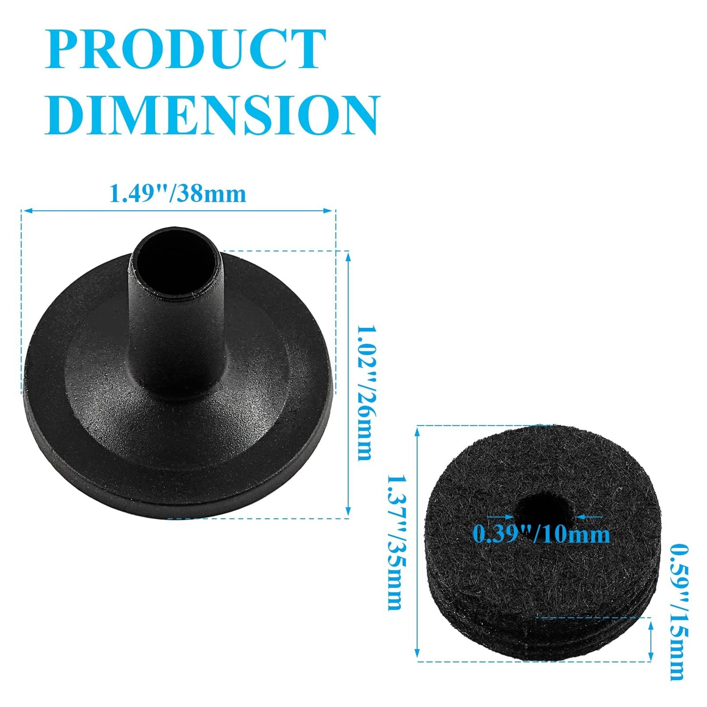 20Pcs Cymbal Felts Drum Accessories Cymbal Parts Felt Cymbal Sleeves Felt Was