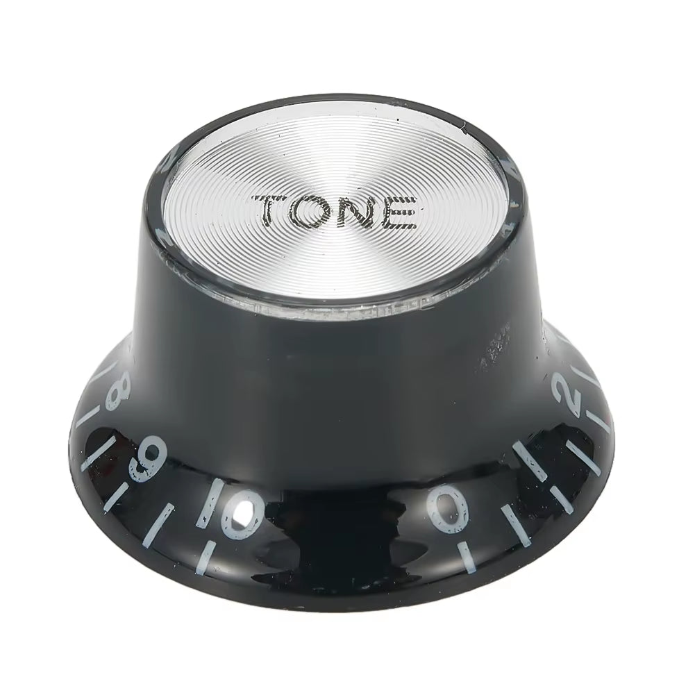 4Pcs Aluminum Guitar Tone and Volume Speed Control Knobs Silver Silver Top Hat Bell for GB LP SG Electric Guitar Accessories