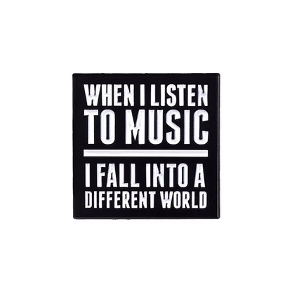 Cool Quotes about Music Enamel Pins Need Music Everyday Brooches Bag Hat Lapel Pin Badge Men Women Jewelry Gift for Music Lover