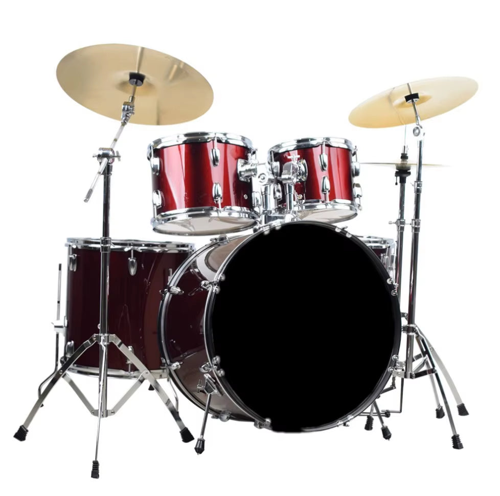 Adult Drum Set Jazz Drum Kit 5 Drums 3 Cymbals Beginner Children Entry-Level Practice Performance Drums Percussion Instrument