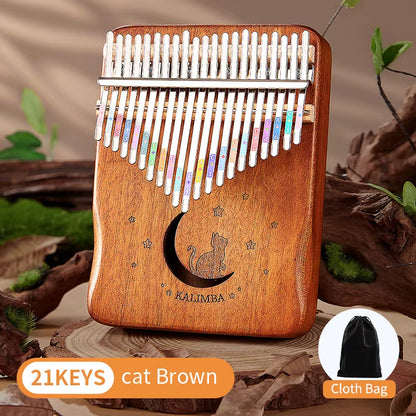 Byla 21-Key Cat Thumb Piano Kalimba Set - Beginner Friendly Finger Piano, Perfect Birthday Gift Piano Accessories Piano Gift
