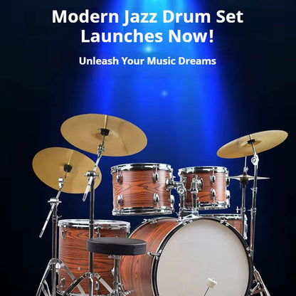 Adult Drum Set Jazz Drum Kit 5 Drums 3 Cymbals Beginner Children Entry-Level Practice Performance Drums Percussion Instrument