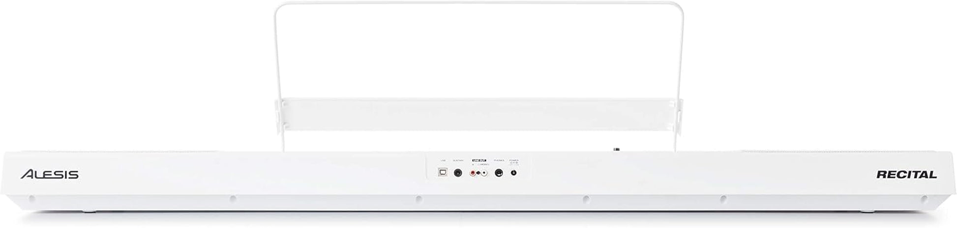 Recital White - 88 Key Digital Piano Keyboard with Semi-Weighted Keys, 2X20W Speakers, 5 Voices, Split, Layer and Lesson Mode, FX and Piano Lessons