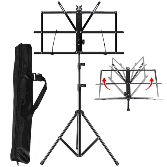 2 in 1 Music Standdual Use Folding Sheet Music Stand Desktop Book Stand Portable and Lightweight